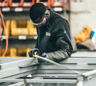 Industrial worker at construction site